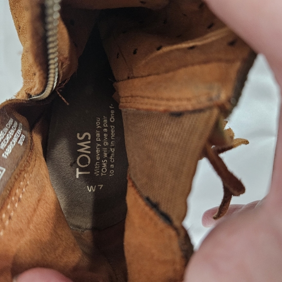 Toms fringed peep toe booties women's size 7 - Picture 11 of 12